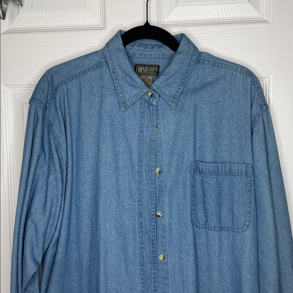 Coosa County Classic Blue Denim Button Down Men’s Long Sleeve Shirt. Sz 2XL. - Picture 3 of 5
